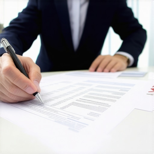 Lawyer reviewing immigration documents with clients from different cultural backgrounds.