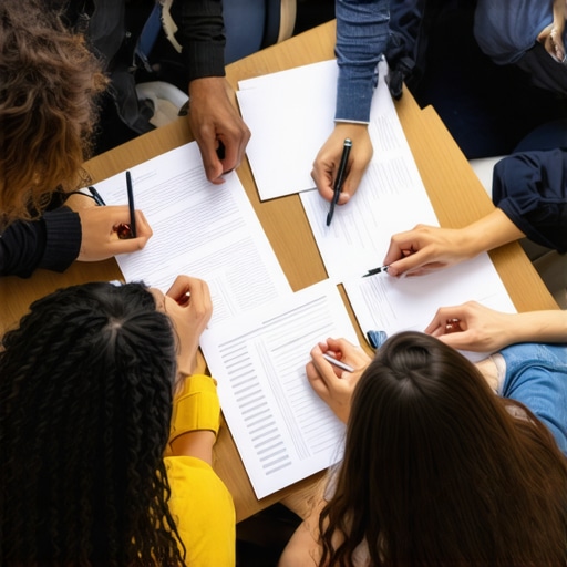 Collaborative Legal Strategy Session A diverse group of lawyers and mediators discussing case files in a professional setting.