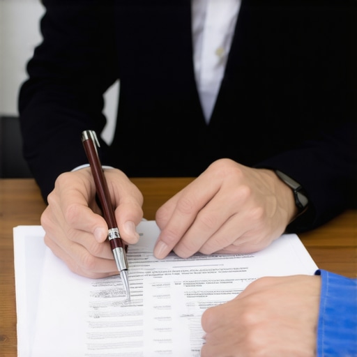 Immigration lawyer consulting with client in a professional legal setting