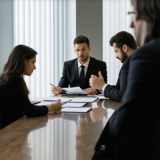 Legal professionals working on immigration case strategies with digital resources.