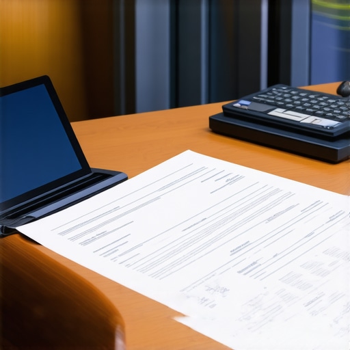 Family Law Courtroom Technology Family law courtroom with digital devices and legal documents