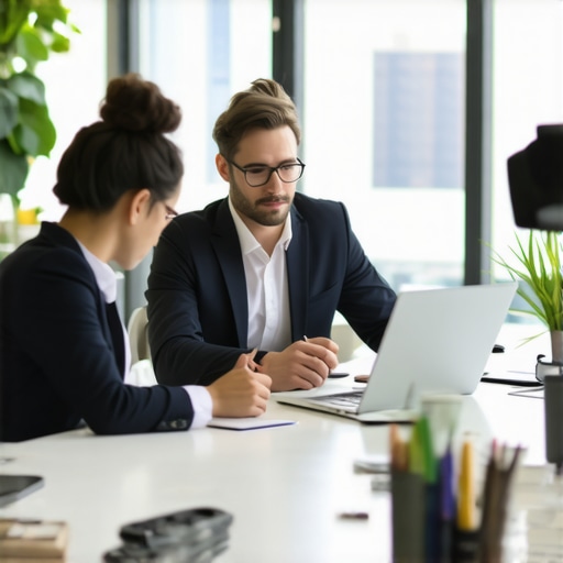 Lawyer working with technology experts analyzing legal data on digital devices