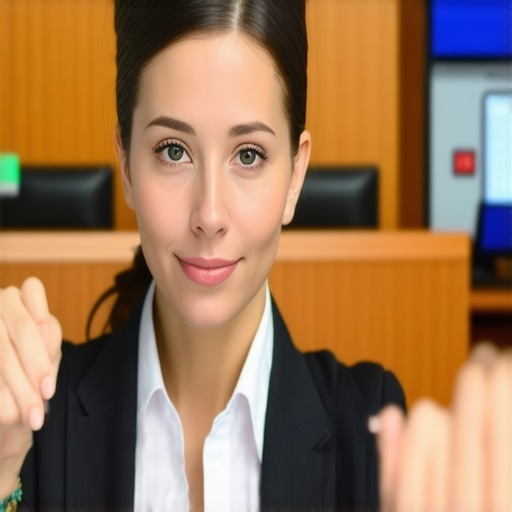 Modern Litigation Technology in Action Lawyer using digital tools to analyze evidence in court