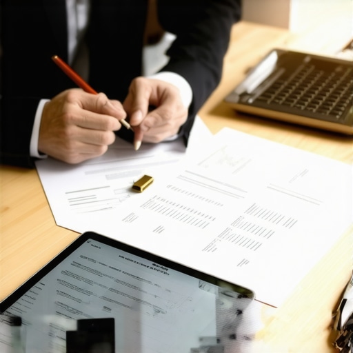 Lawyer using digital tools for case management in a modern office