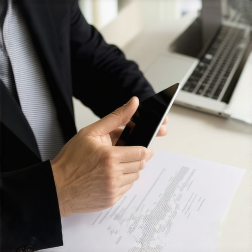 Lawyer working with digital legal management tools in office