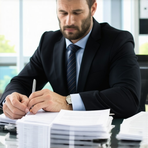 Lawyer discussing legal strategies with a client in office