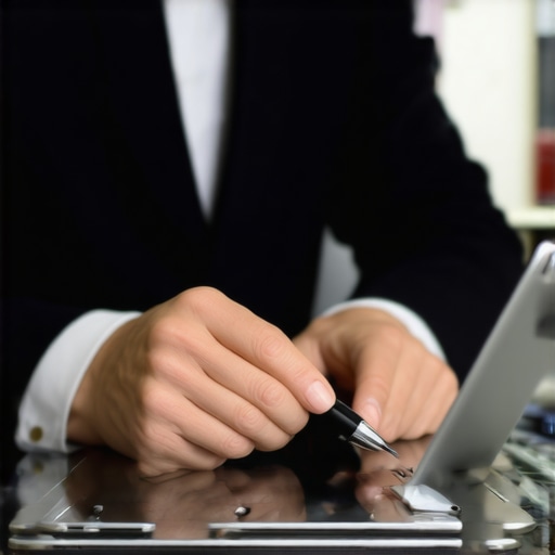 Lawyer working on digital devices to organize legal cases