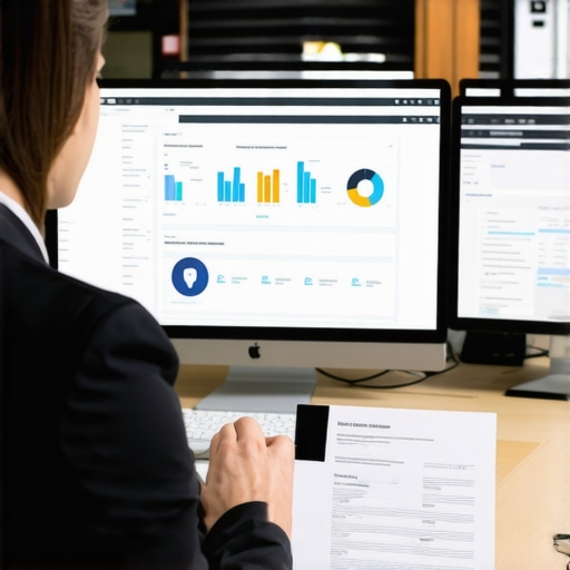 Legal technology in practice Lawyer using multiple digital tools for managing legal cases